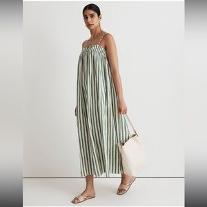 NWT Madewell Striped Poplin A-line Dress, Medium